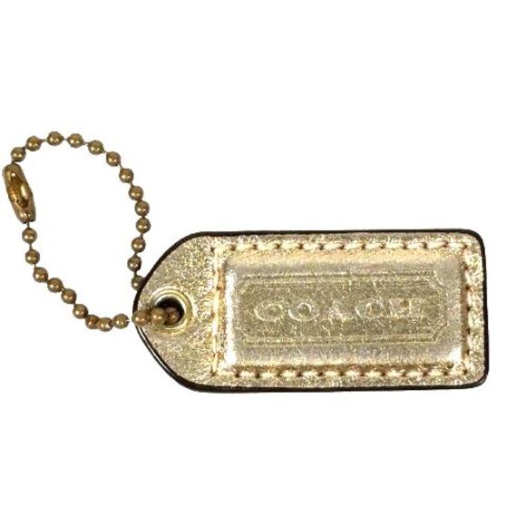Vintage Coach Gold Hangtag w/Chain Replacement for Purse Shoulder Bag Tote - Picture 1 of 2